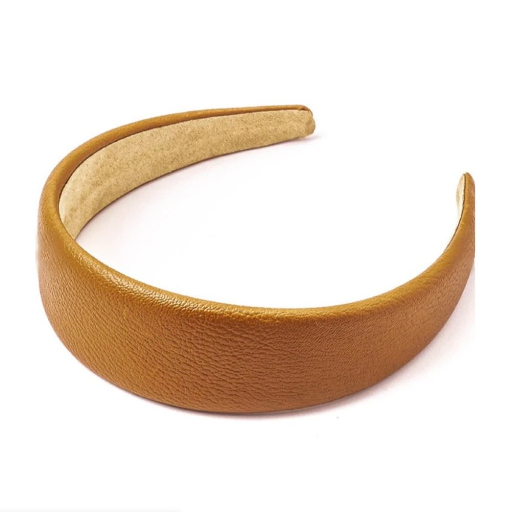 Caramel Tan Faux Leather Headband